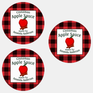 Apple Sauce Cinnamon behält Kariertes C-Lebensmitt Etiketten