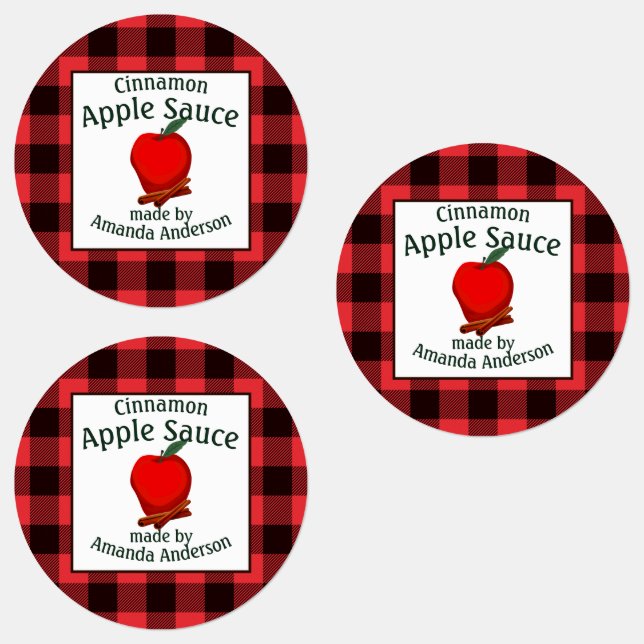 Apple Sauce Cinnamon behält Kariertes C-Lebensmitt Etiketten (Gruppe)