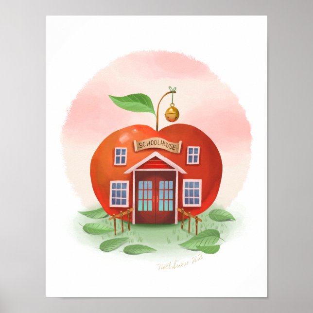 Apple Schoolhouse Art Print Poster (Vorne)