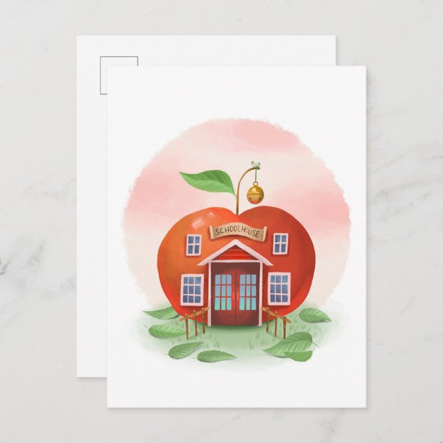 Apple Schoolhouse Postcard Postkarte (Vorne/Hinten)