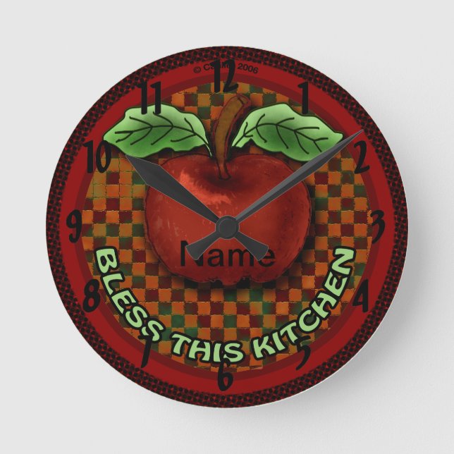 Apple segne diese Küche Runde Wanduhr (Vorderseite)