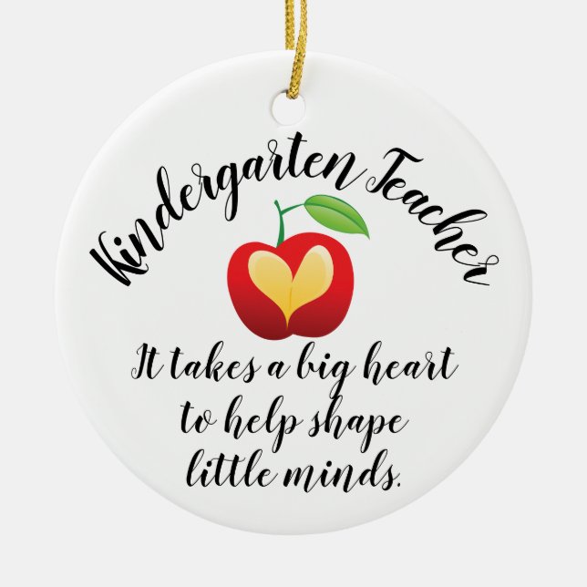 Apple Shape Kleine Minds Personalisiert Teacher Keramik Ornament (Vorne)