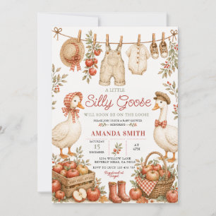 Apple Silly Goose Baby Shower Wäscheleine Floral Einladung