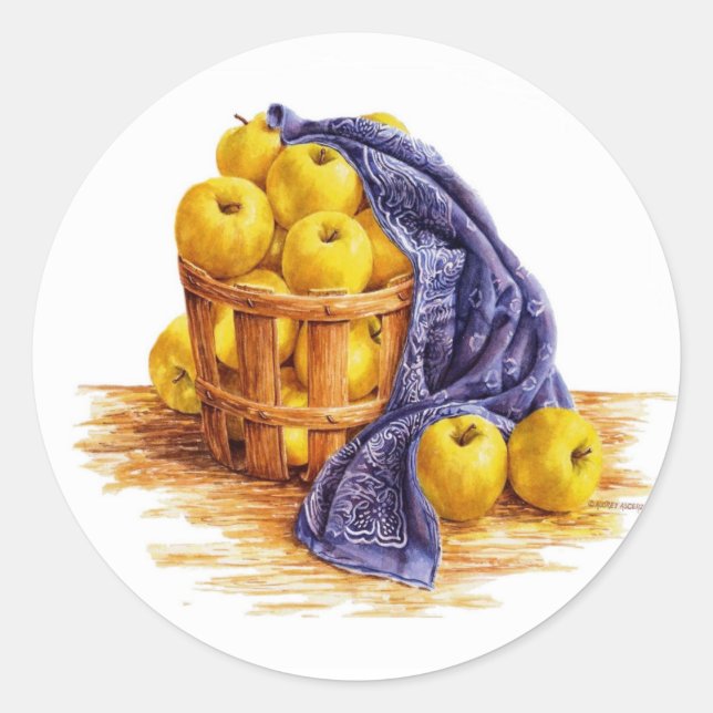 Apple Stickers Golden Delicious Apfelkörbe (Vorderseite)
