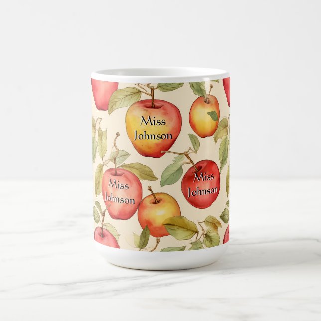 Apple-Tasse für personalisierte Schullehrer Kaffeetasse (Mittel)