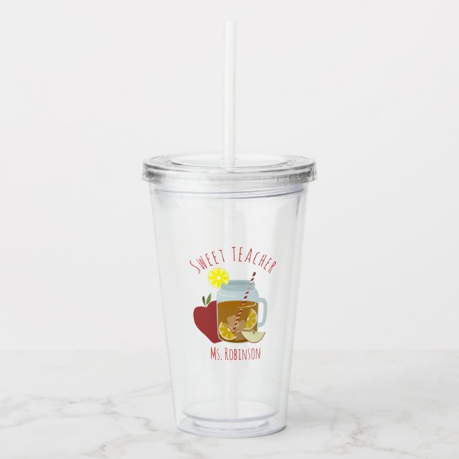 Apple Tea Mason Jar Acryltrinkbecher (Vorderseite)