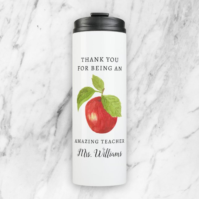 Apple Teacher Appreciating Name Tumbler Thermosbecher (Von Creator hochgeladen)