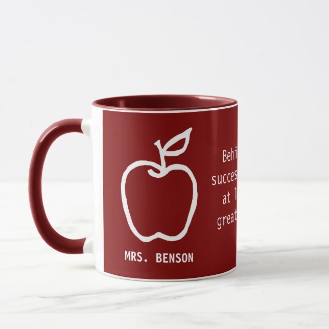 Apple Teacher Appreciation Quote Burgundy Tasse (Links)