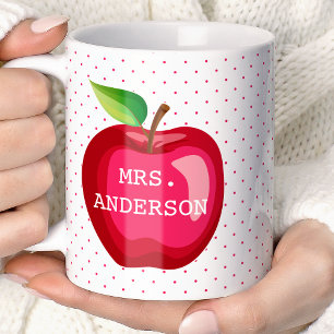 Apple Teacher Gift Personalisierte Polka Dots Kaffeetasse