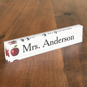 Apple Teacher Namplate für Schreibtisch Namensplakette