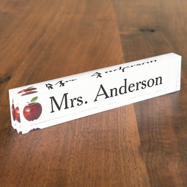 Apple Teacher Namplate für Schreibtisch Namensplakette (Seite)