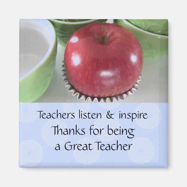 Apple Teacher Sprichwort Magnet (Vorne)