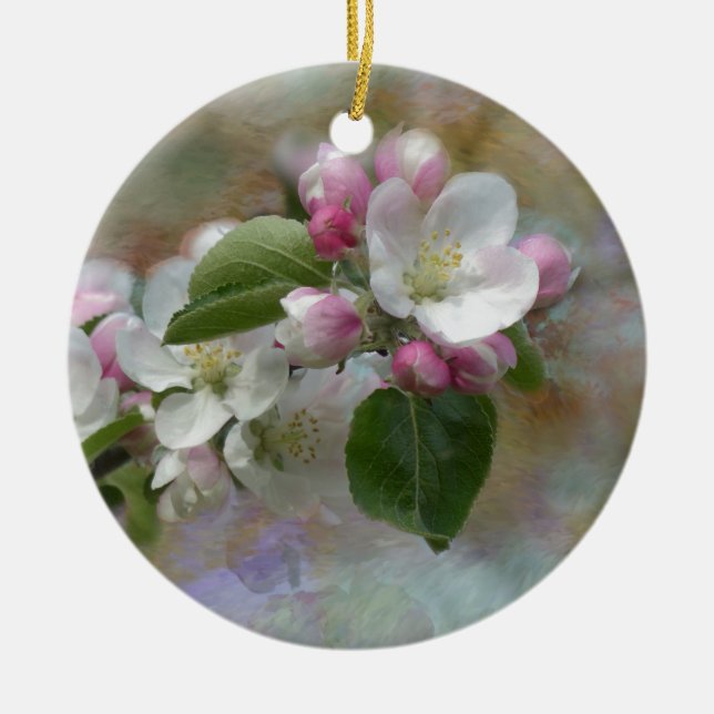 Apple Tree Blüten Keramik Ornament (Vorne)