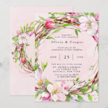 Apple Tree Blüten Wasserfarbenfrohe Hochzeit