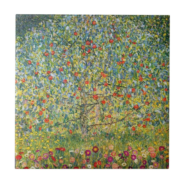 Apple Tree von Gustav Klimt Fliese (Vorderseite)