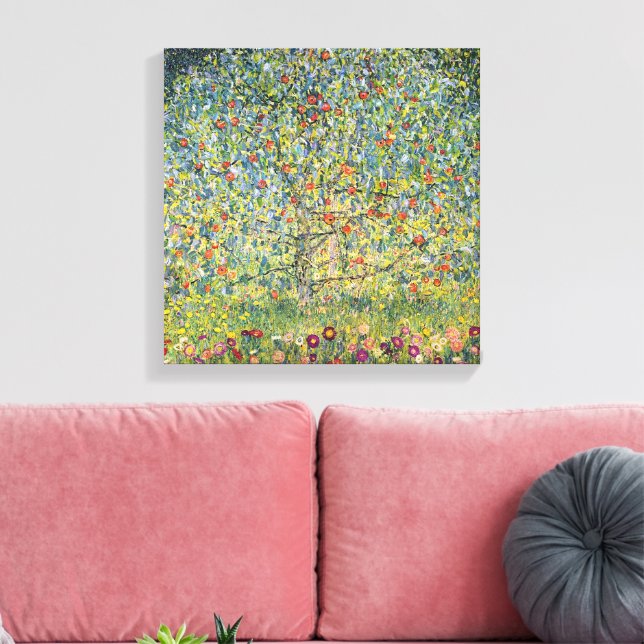 Apple Tree von Gustav Klimt, Vintager Jugendstil Leinwanddruck (Insitu (Wohnzimmer))
