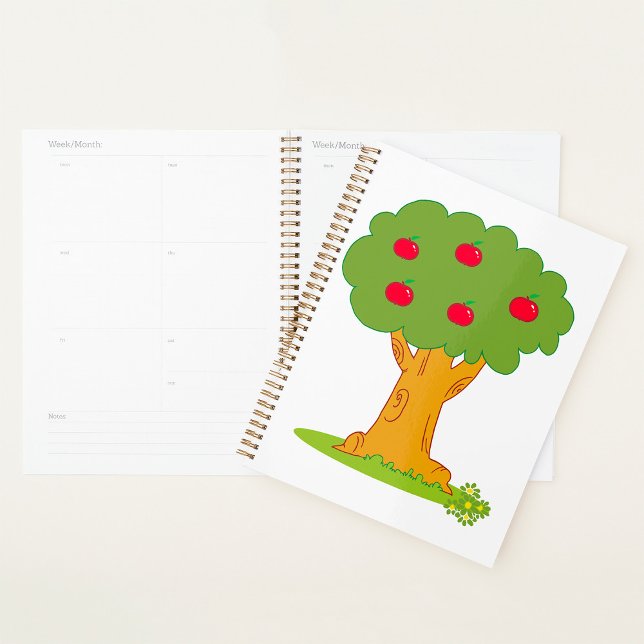 Apple Tree Whimsical Red Apples Planer (Von Creator hochgeladen)