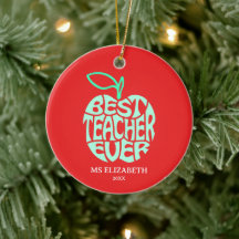 Apple Typografie Weihnachts Beste Lehrerin je