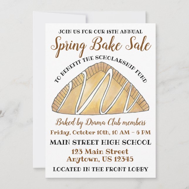 Apple Umsatz Breakfast Konditorei Bake Verkauf Bru Einladung (Vorderseite)