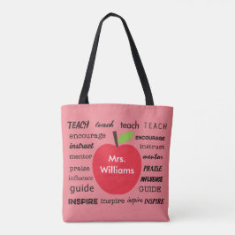 Apple und die Wörter des Lehrers der Inspiration Tasche