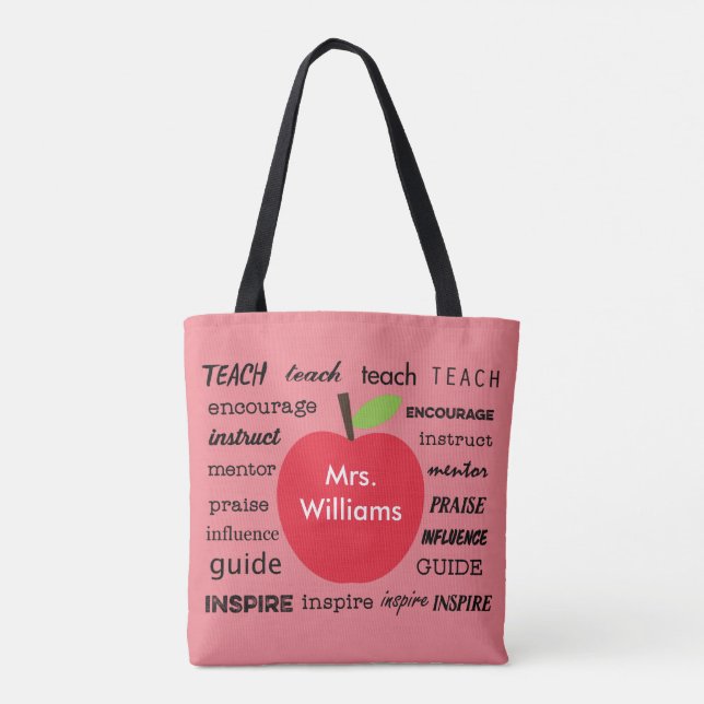 Apple und die Wörter des Lehrers der Inspiration Tasche (Rückseite)