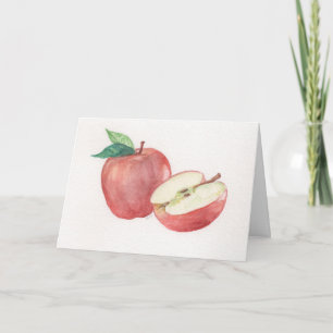 Apple und eine halbe Aquarellkarte Karte