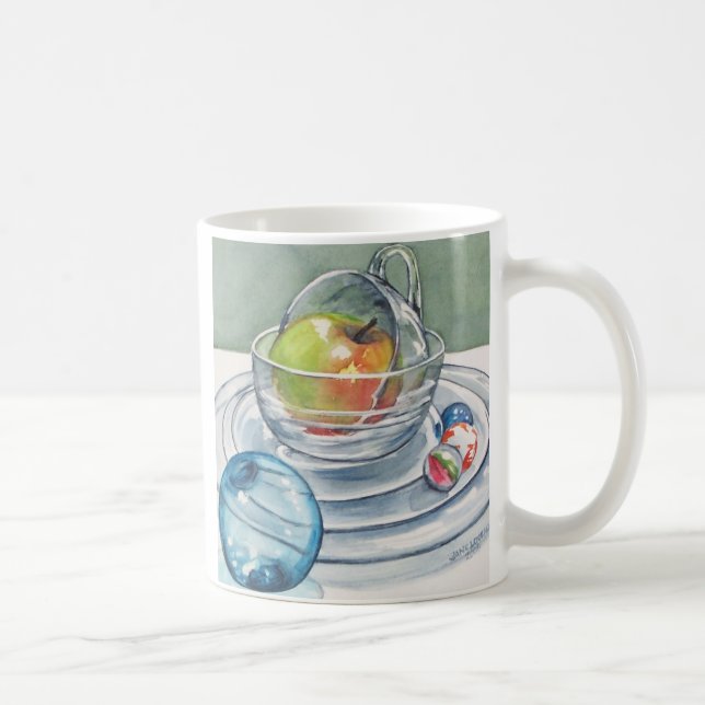 Apple und klare GlasTasse Kaffeetasse (Rechts)