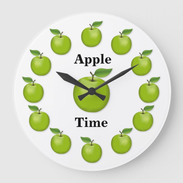 Apple-Zeit, Oma-Smith Große Wanduhr (Vorderseite)