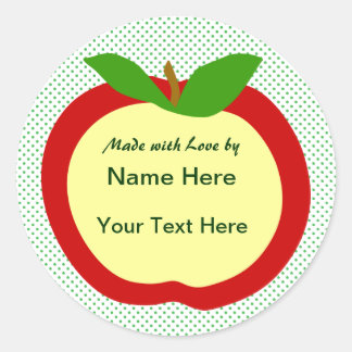 Apple Zuhause Made Food Gift Label Runder Aufkleber