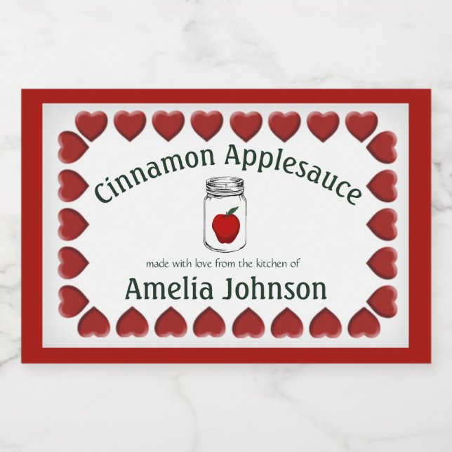 Applesauce Fabriqué avec Love Product Étiquette 3" (Étiquettes simples)