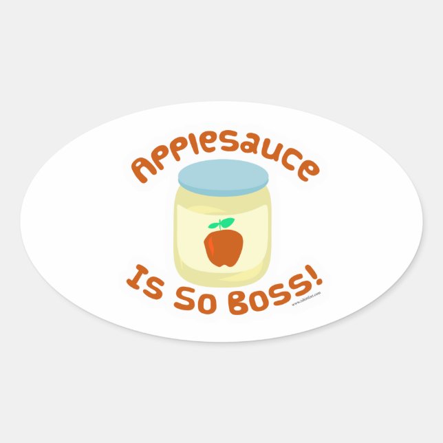 Applesauce ist so Boss! Ovaler Aufkleber (Vorderseite)