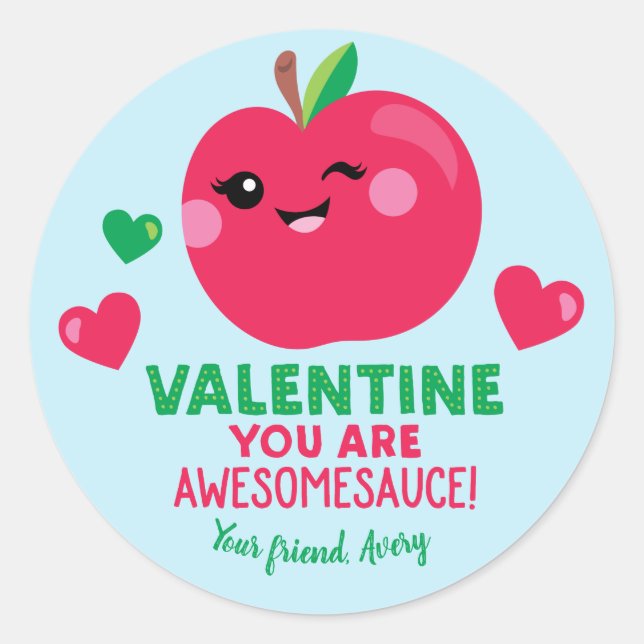 Applesauce Stickers Saint-Valentin pour enfants (Devant)
