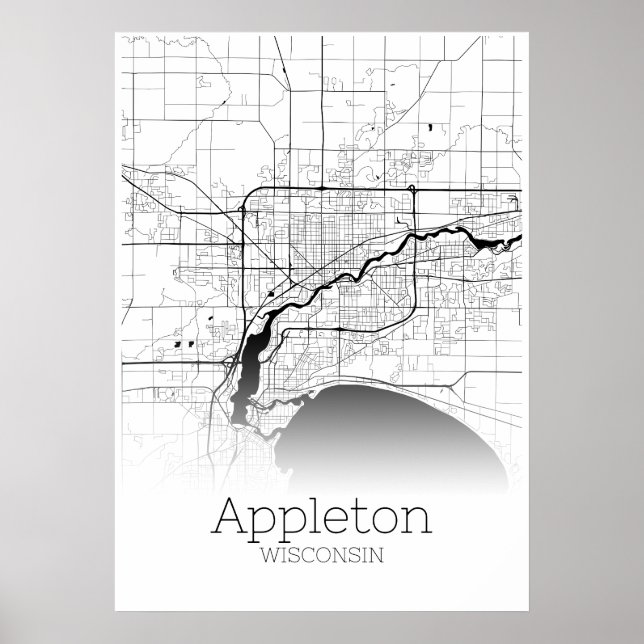 Appleton Karte - Wisconsin - City Map Poster (Vorne)