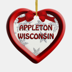 Appleton Wisconsin Herz Weihnachtsschmuck