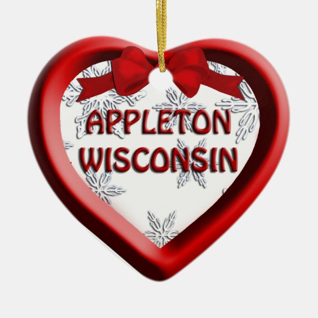 Appleton Wisconsin Herz Weihnachtsschmuck (Vorne)