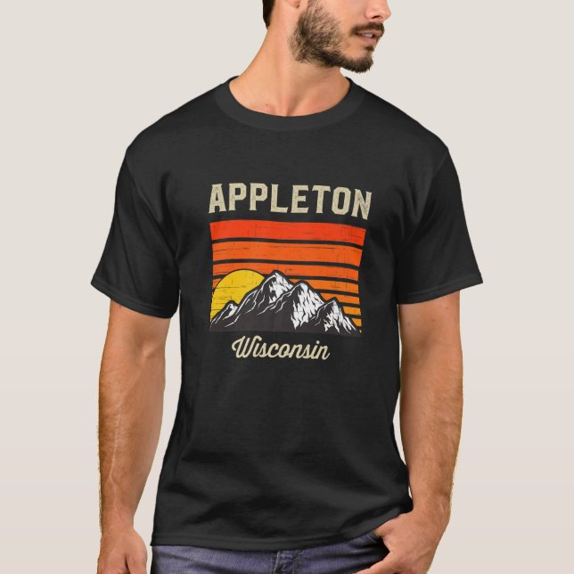 Appleton Wisconsin Retro City Staat USA T-Shirt (Vorderseite)