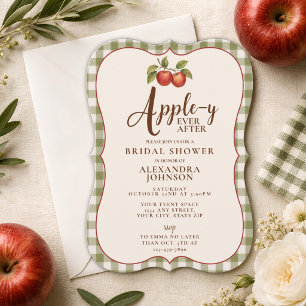 Appley Ever After Herbst Gingham Brautparty Einladung