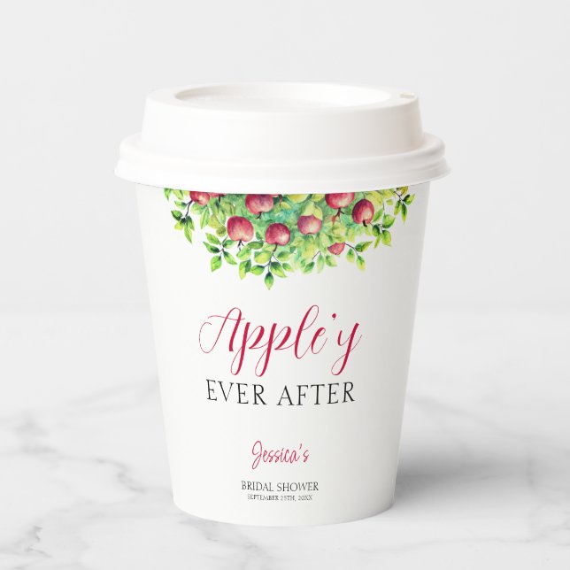 Appley je nach Apple Fall Brautparty Pappbecher (Vorderseite)