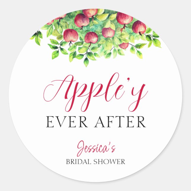 Appley je nach Apple Fall Brautparty Runder Aufkleber (Vorderseite)