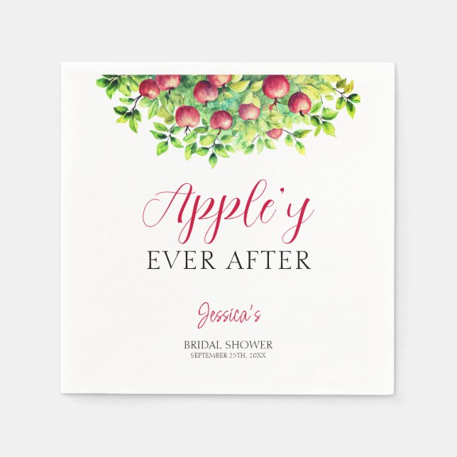 Appley je nach Apple Fall Brautparty Serviette (Vorderseite)