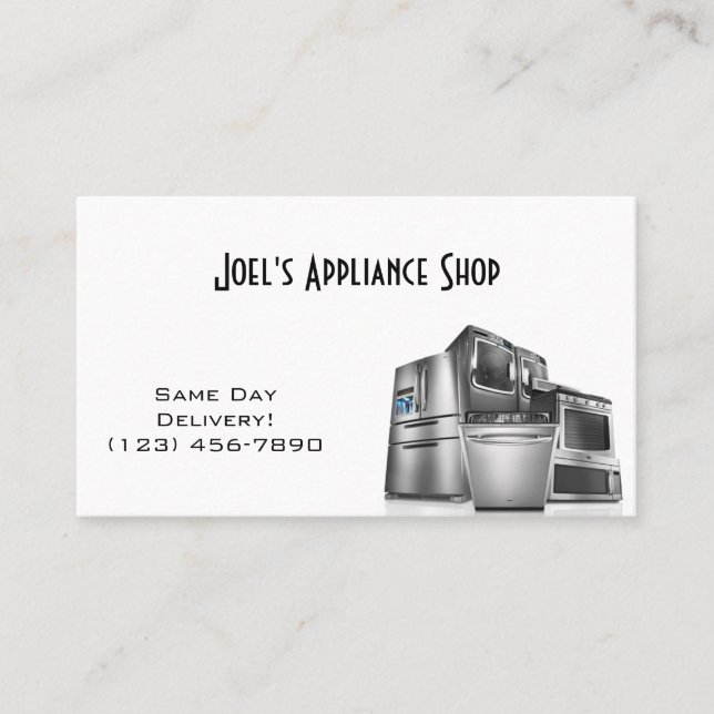 Appliance-Shop, Installation, Reparatur Visitenkarte (Vorderseite)