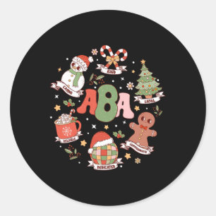 Applied Behaviour Analyst Lehrer Xmas Schule Psych Runder Aufkleber