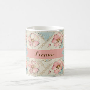 Applikations-Blumen-Patchwork Kaffeetasse