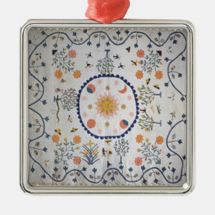 Applique Steppdecke mit Sun, Moon, Sterne Silbernes Ornament