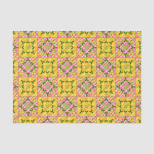Applique Tulip Quilt-YELLOW-PINK-TISSUE WRAP PAPIE Seidenpapier