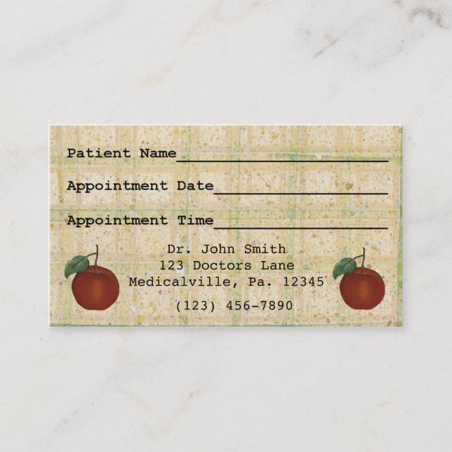 Appointment Apple-Doktors Visitenkarte Terminkarte (Vorderseite)