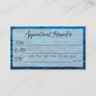 Appointment Reminder Blue Abstract Water Waves Visitenkarte