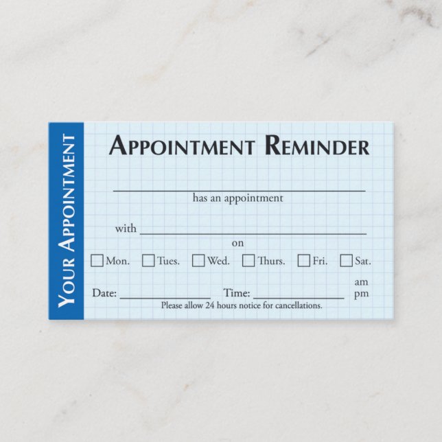 Appointment Reminder Cards with Kindness Message Telefonnummerkarte (Vorderseite)