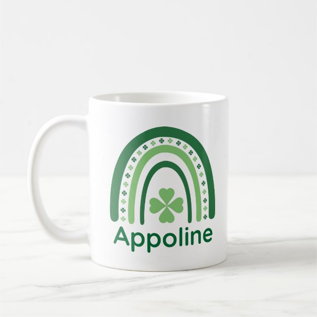 Appoline Name Clover Boho Rainbow Kaffeetasse (Links)