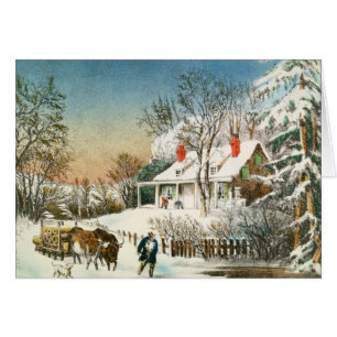 Apport à la maison des rondins, paysage d'hiver